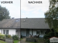Vorher-Nachher-Foto eines neuen Schieferdaches